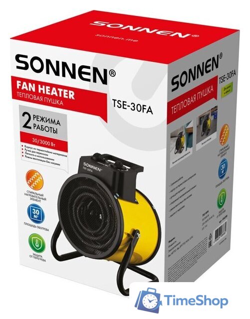 Электрическая тепловая пушка Sonnen TSE-30FA - Изображение №3 — Интернет-магазин Time-Shop