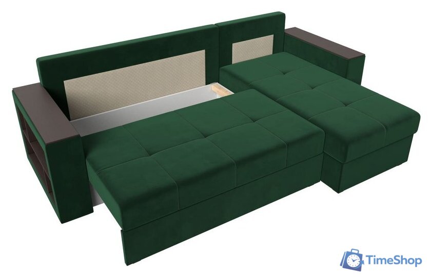 Угловой диван Лига диванов Дубай лайт правый 114150 (велюр зеленый) - Изображение №7 — Интернет-магазин Time-Shop