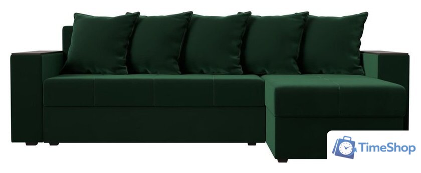 Угловой диван Лига диванов Дубай лайт правый 114150 (велюр зеленый) - Изображение №3 — Интернет-магазин Time-Shop