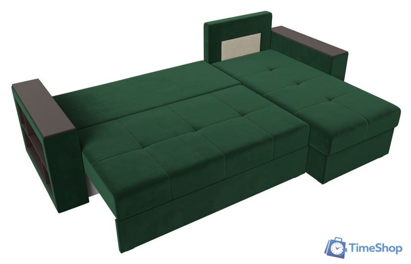 Угловой диван Лига диванов Дубай лайт правый 114150 (велюр зеленый) - Изображение №6 — Интернет-магазин Time-Shop