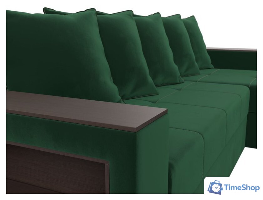 Угловой диван Лига диванов Дубай лайт правый 114150 (велюр зеленый) - Изображение №9 — Интернет-магазин Time-Shop