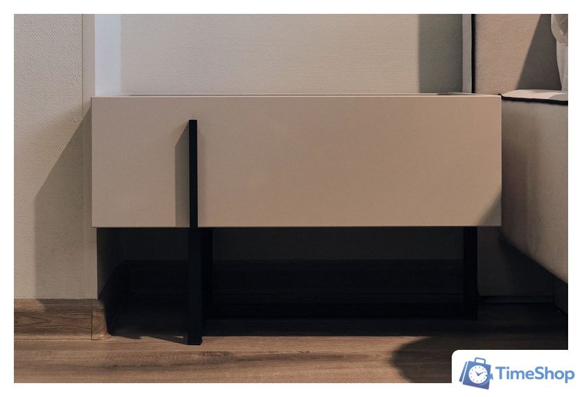 Тумба Ангстрем Милагро спальня МИ-300.10 (Д1, кашемир серый/камень пьетра/черный графит) - Изображение №4 — Интернет-магазин Time-Shop