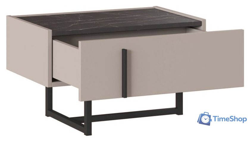 Тумба Ангстрем Милагро спальня МИ-300.10 (Д1, кашемир серый/камень пьетра/черный графит) - Изображение №2 — Интернет-магазин Time-Shop