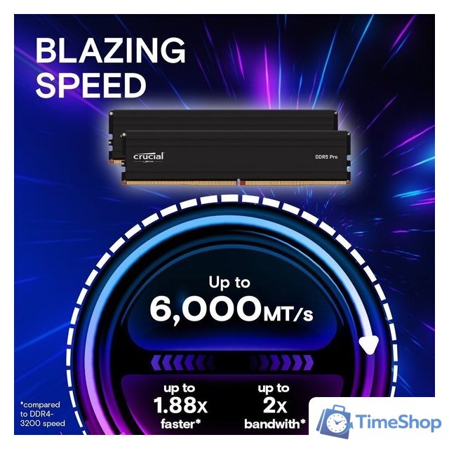 Оперативная память Crucial Pro 2x16ГБ DDR5 6000 МГц CP2K16G60C48U5 - Изображение №2 — Интернет-магазин Time-Shop
