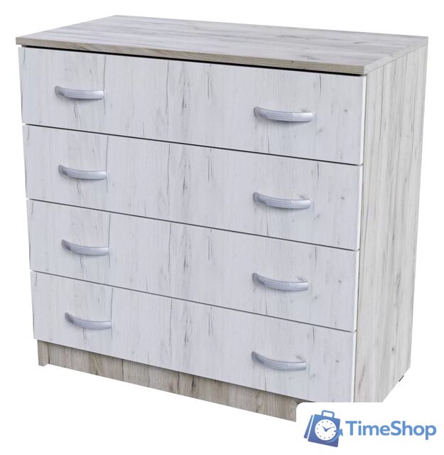 Комод Стендмебель Бася КМ-554-М (дуб крафт белый/дуб крафт серый) - Изображение №1 — Интернет-магазин Time-Shop