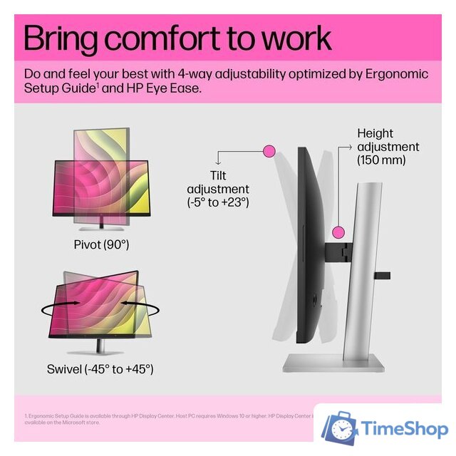 Монитор HP E24t G5 6N6E6AA - Изображение №9 — Интернет-магазин Time-Shop