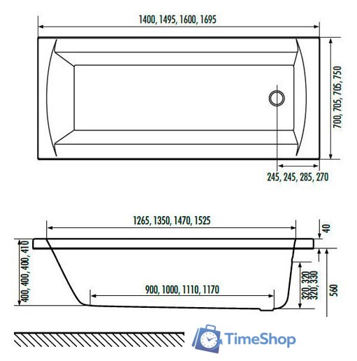 Ванна Excellent Aquaria 150х70 - Изображение №4 — Интернет-магазин Time-Shop