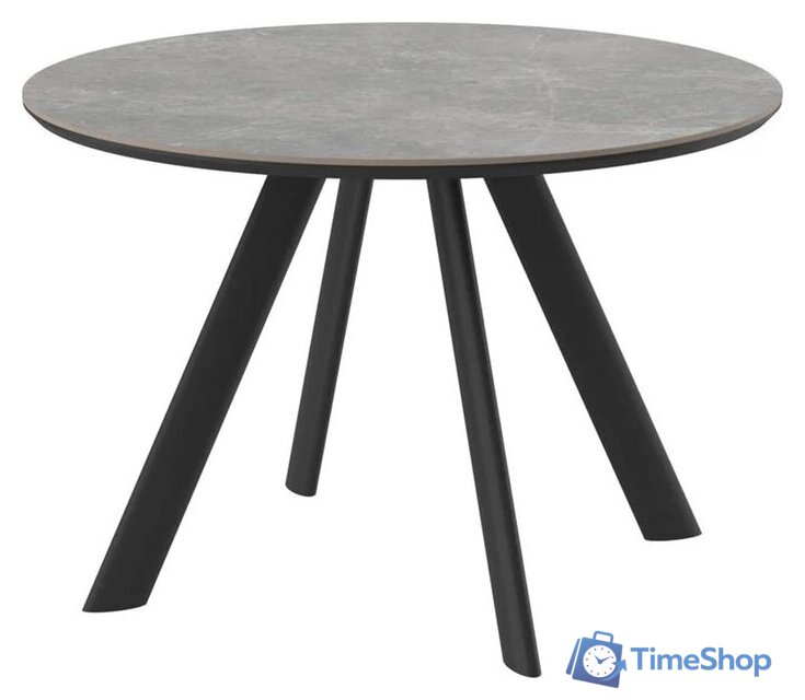 Кухонный стол Мамадома Rondy-116 d116 (dolmen grey premium cer/черный) - Изображение №1 — Интернет-магазин Time-Shop