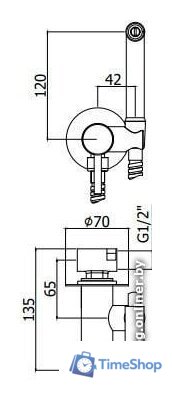 Гигиенический душ Paffoni Tweet Round ZDUP110NO - Изображение №3 — Интернет-магазин Time-Shop