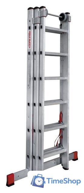 Лестница-стремянка Новая высота NV 523 трёхсекционная индустриальная 3x6 ступеней - Изображение №4 — Интернет-магазин Time-Shop