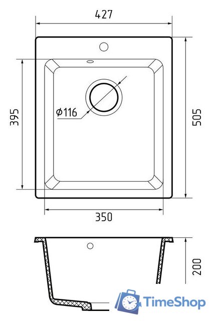 Кухонная мойка GranFest Practik 505 (графит) - Изображение №2 — Интернет-магазин Time-Shop