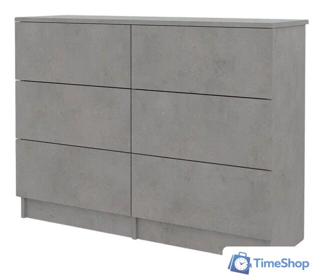Комод Горизонт Нео 1050 6 ящиков (бетон) - Изображение №1 — Интернет-магазин Time-Shop