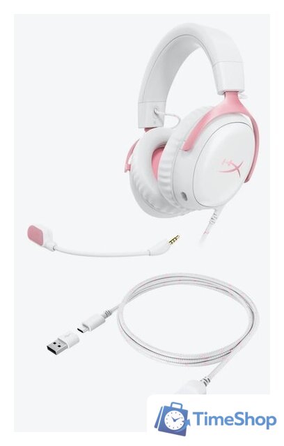 Наушники HyperX Cloud III (белый/розовый) - Изображение №7 — Интернет-магазин Time-Shop