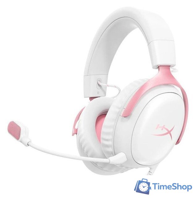 Наушники HyperX Cloud III (белый/розовый) - Изображение №1 — Интернет-магазин Time-Shop