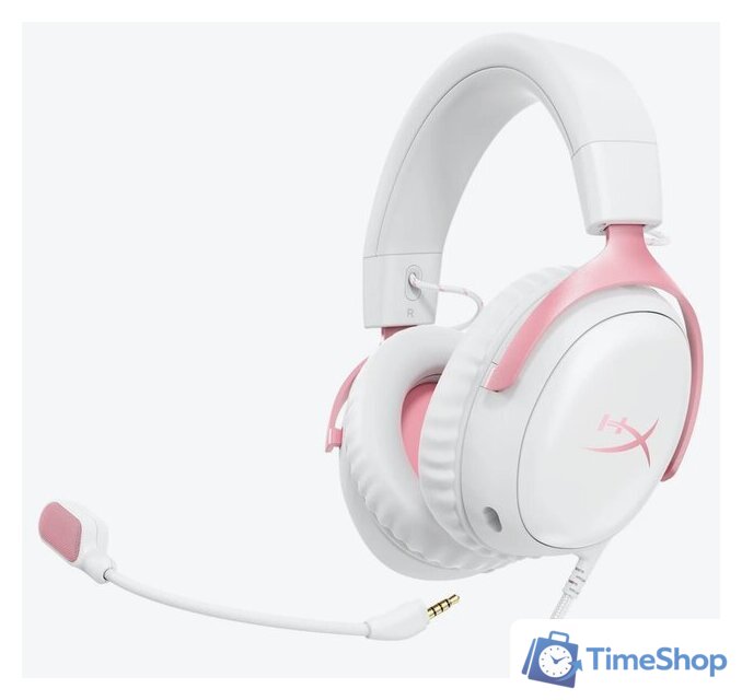 Наушники HyperX Cloud III (белый/розовый) - Изображение №4 — Интернет-магазин Time-Shop