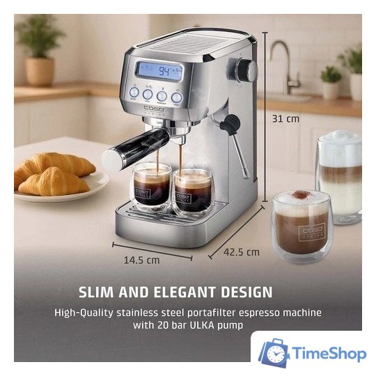 Рожковая кофеварка CASO EspressoGourmet Crema - Изображение №3 — Интернет-магазин Time-Shop