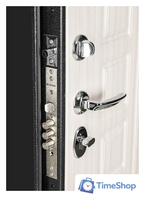 Металлическая дверь Guard MG60 МДФ 97х205 левая (черное серебро/белый ясень) - Изображение №5 — Интернет-магазин Time-Shop