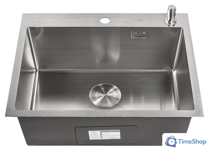 Кухонная мойка Roxen Snake 560220-60-S сатин/текстурная поверхность (с коландером и дозатором) - Изображение №10 — Интернет-магазин Time-Shop