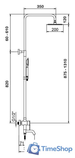 Душевая система  Wisent W3552A - Изображение №6 — Интернет-магазин Time-Shop