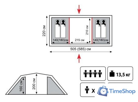 Кемпинговая палатка TRAMP Brest 6 v2 - Изображение №2 — Интернет-магазин Time-Shop