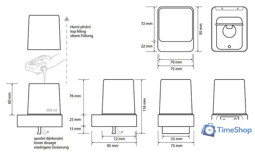 Дозатор для жидкого мыла Bemeta Nero 139309310 - Изображение №2 — Интернет-магазин Time-Shop
