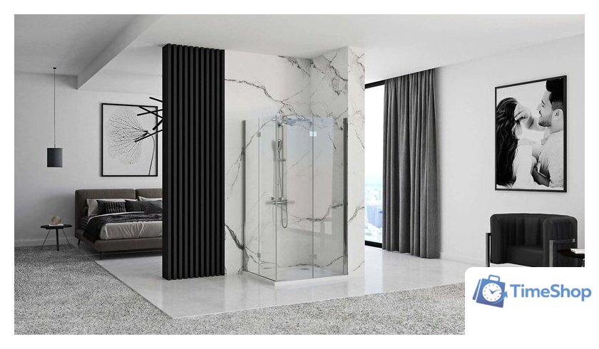 Душевая дверь Rea Fold Modul 80 N2 (хром/прозрачное стекло) - Изображение №5 — Интернет-магазин Time-Shop