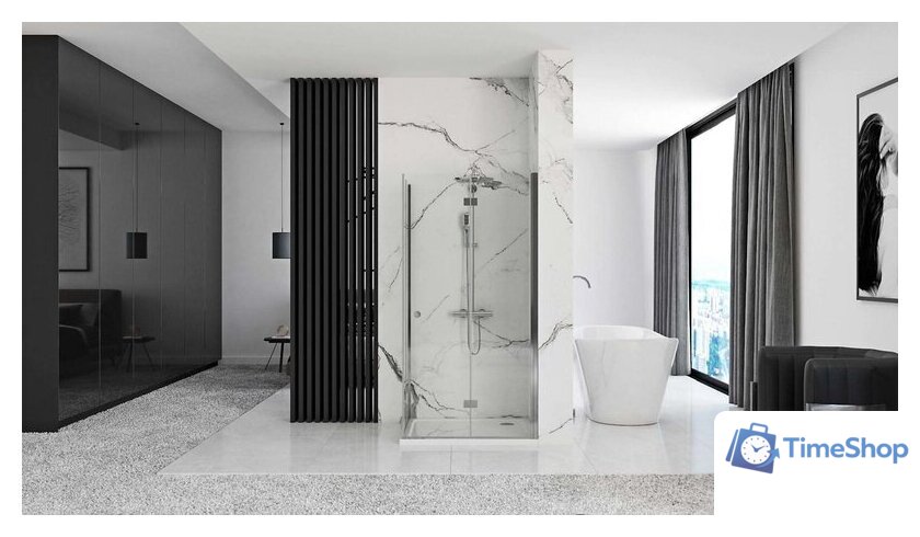 Душевая дверь Rea Fold Modul 80 N2 (хром/прозрачное стекло) - Изображение №3 — Интернет-магазин Time-Shop