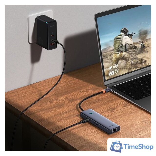 Док-станция Baseus Flite Series 6-Port Hub Docking Station B00052807813-00 - Изображение №5 — Интернет-магазин Time-Shop