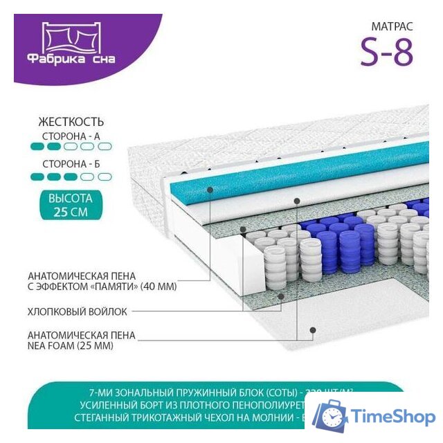 Матрас Фабрика сна S-8 160x200 - Изображение №2 — Интернет-магазин Time-Shop
