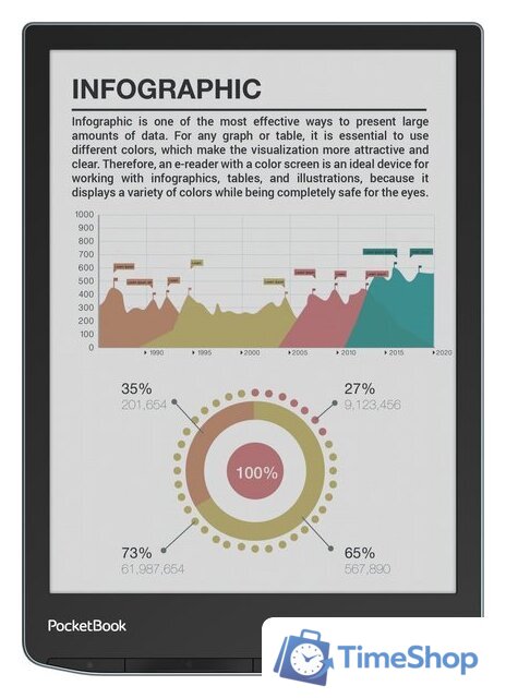 Электронная книга PocketBook 743K3 InkPad Color 3 (черный/серебристый) - Изображение №3 — Интернет-магазин Time-Shop