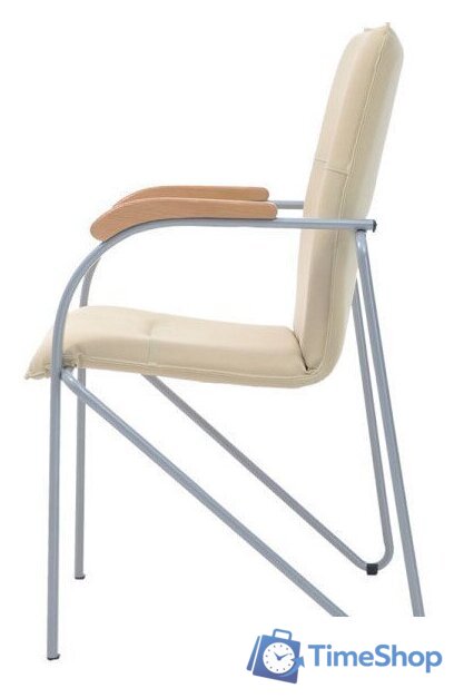 Офисный стул Helmi Самба HL-F03 344614 (металл алюминий/экокожа/бежевый/бук BOX2) - Изображение №2 — Интернет-магазин Time-Shop