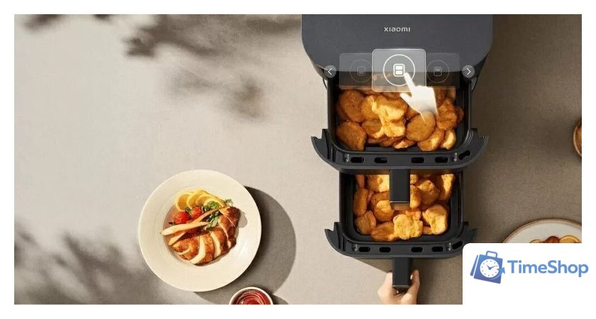 Аэрогриль (аэрофритюрница) Xiaomi Smart Double Stack Air Fryer 12L MAF-DS1201 (черный) - Изображение №3 — Интернет-магазин Time-Shop