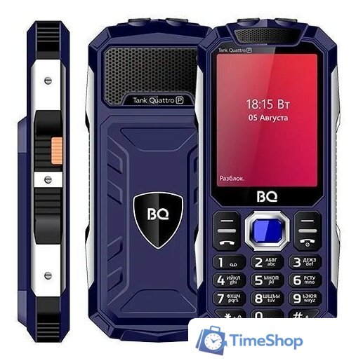 Кнопочный телефон BQ BQ-2817 Tank Quattro Power (синий) - Изображение №2 — Интернет-магазин Time-Shop