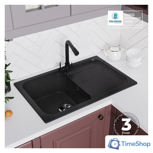 Кухонная мойка Polygran Alto 780 (черный) - Изображение №13 — Интернет-магазин Time-Shop