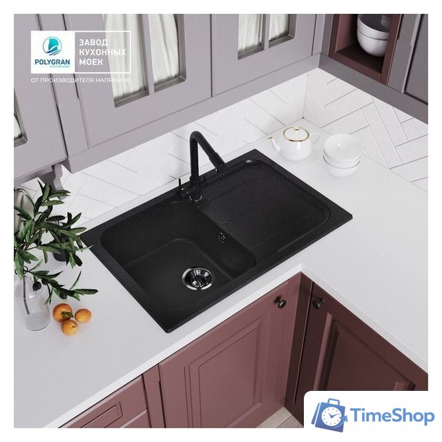 Кухонная мойка Polygran Alto 780 (черный) - Изображение №14 — Интернет-магазин Time-Shop