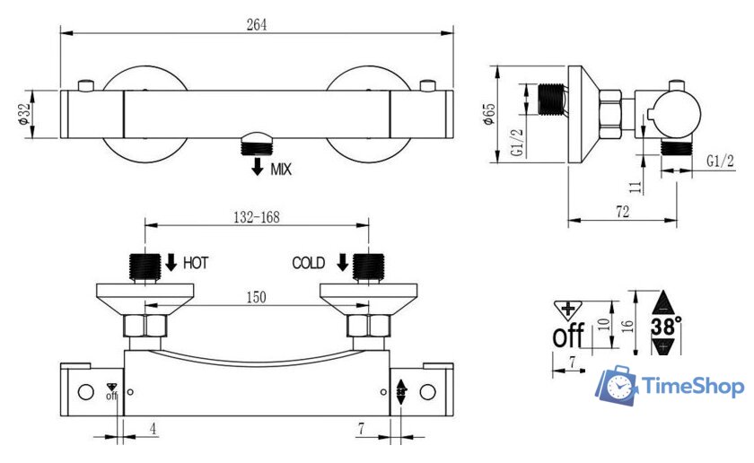 Смеситель Wellerein Termo 21term - Изображение №4 — Интернет-магазин Time-Shop