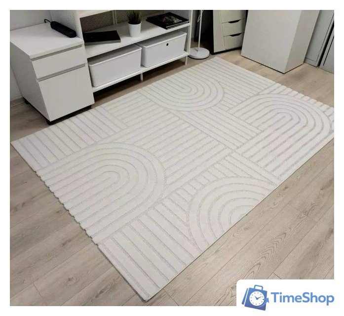 Ковер для жилой комнаты Radjab Carpet Сканди Сизаль Прямоугольник 10946A 12200RK (2x2.9, Krem/Krem) - Изображение №2 — Интернет-магазин Time-Shop