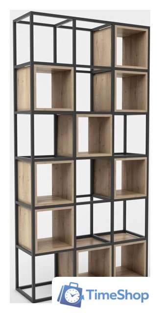 Стеллаж Hype Mebel Грос 105x175 (черный/дуб галифакс натуральный) - Изображение №1 — Интернет-магазин Time-Shop