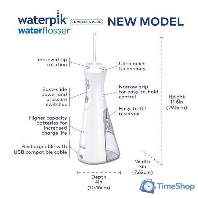 Ирригатор  Waterpik WP-492 (черный) - Изображение №4 — Интернет-магазин Time-Shop