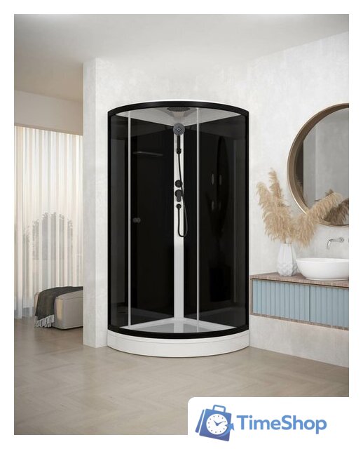 Душевая кабина Domani-Spa Simple 99 90x90 DS01Sm99LBT00.Gt-V1.2-Black - Изображение №2 — Интернет-магазин Time-Shop