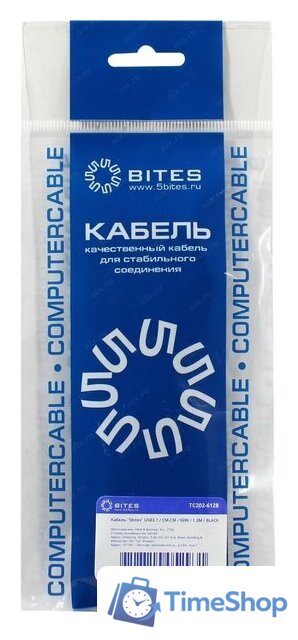 Кабель 5bites TC202-612B USB Type-C - USB Type-C (1.2 м, черный) - Изображение №3 — Интернет-магазин Time-Shop