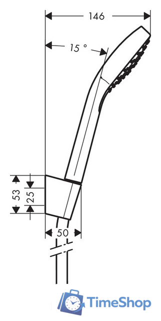 Душевой гарнитур  Hansgrohe Croma Select S [26420400] - Изображение №2 — Интернет-магазин Time-Shop