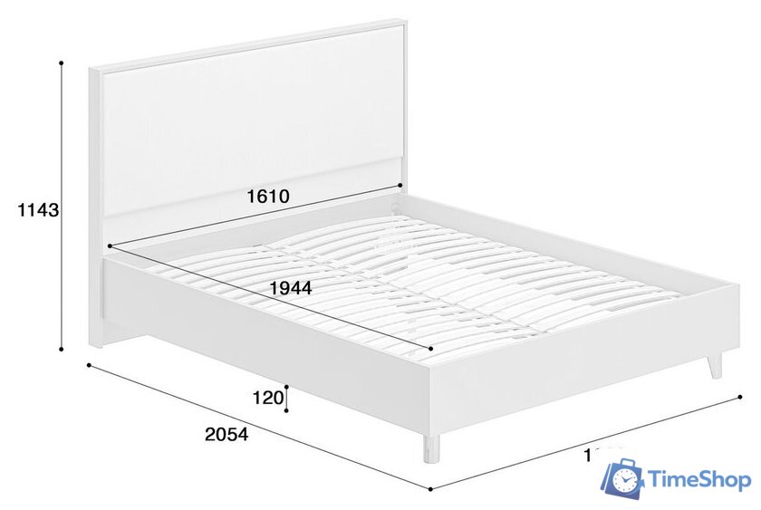 Кровать Modula Хелена INV02K-1690/2083/1143(17) (кашемир/ткань Velutto 4V) - Изображение №3 — Интернет-магазин Time-Shop