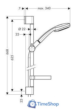 Душевой гарнитур  Hansgrohe Croma 100 Multi/Unica’C (27775000) - Изображение №2 — Интернет-магазин Time-Shop