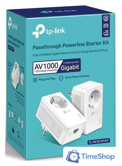 Комплект powerline-адаптеров TP-Link TL-PA7017P KIT - Изображение №2 — Интернет-магазин Time-Shop