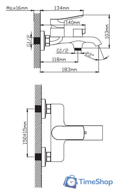 Смеситель Diadonna Д168-30QH - Изображение №2 — Интернет-магазин Time-Shop