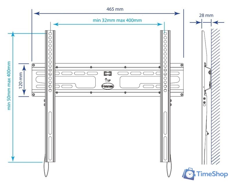 Кронштейн для телевизора Kromax FLAT-3 NEW (черный) - Изображение №2 — Интернет-магазин Time-Shop