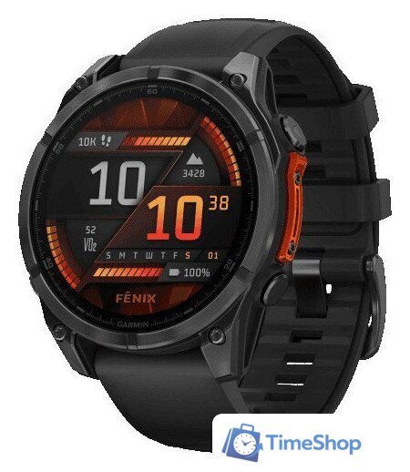 Умные часы Garmin Fenix 8 47мм (серый, черный силиконовый ремешок) - Изображение №1 — Интернет-магазин Time-Shop