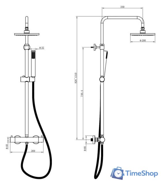 Душевая система  Lauter Thermal 21SH30100-2 - Изображение №2 — Интернет-магазин Time-Shop