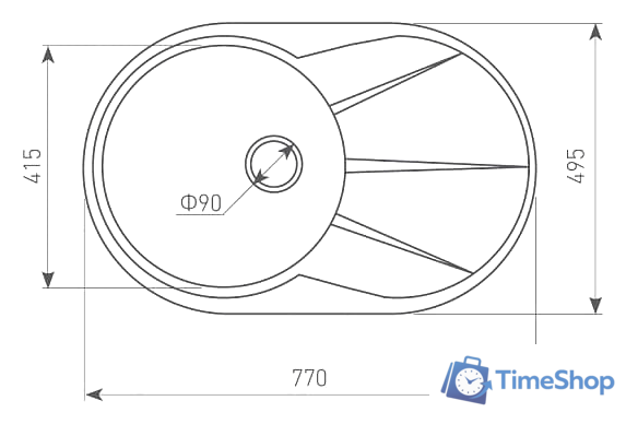 Кухонная мойка Zigmund & Shtain Kreis OV 770 B (молодое шампанское) - Изображение №3 — Интернет-магазин Time-Shop